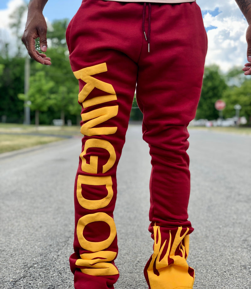 Puff Print Kingdom Joggers -Maroon